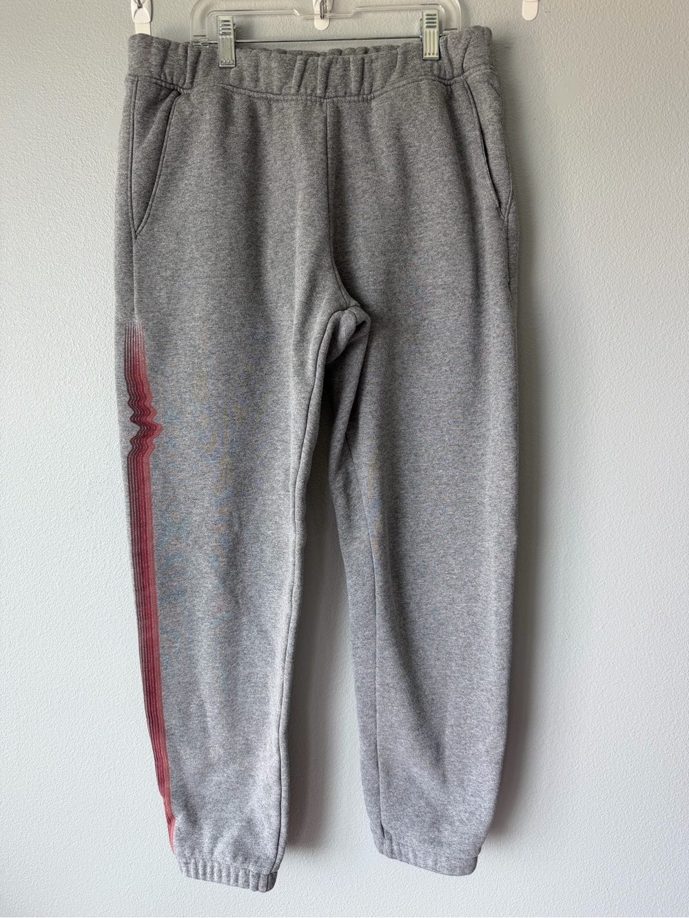 Patagonia grey red ridge stripe Uprisal jogger sweatpants Women’s sz S